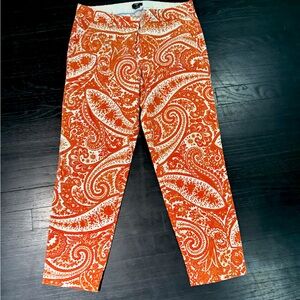 90s vintage city fit  J Crew Paisley skimmer Ankle Capri pants
